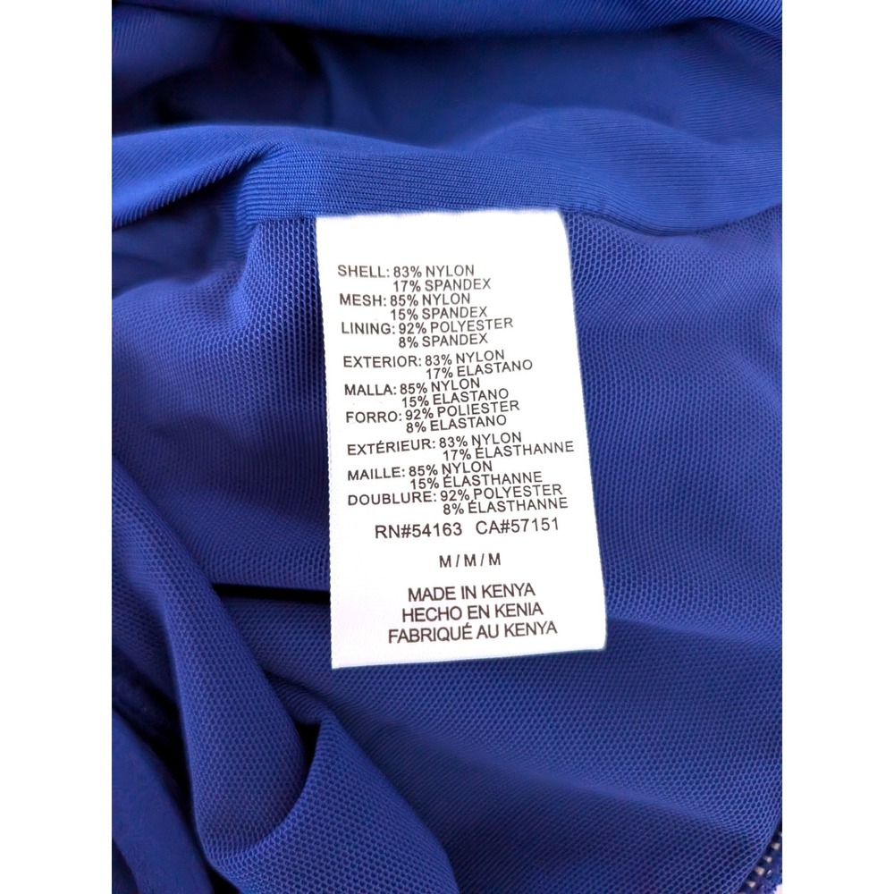 DKNY One Piece Swimsuit Medium Blue Ruffle Ruched Underwire NWT Adjustable - Picture 5 of 6